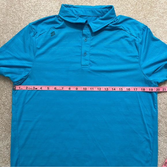 Zyia Active Polo Shirt Mens Medium Blue Golf Outdoor Breathable Casual Stretch - Picture 6 of 9